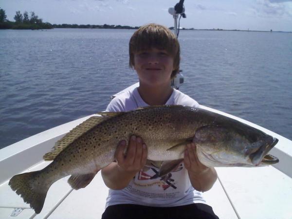 boy with monster sea trout