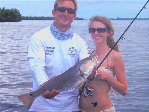 girl with redfish