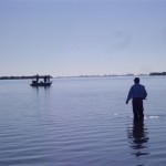 wading fisherman